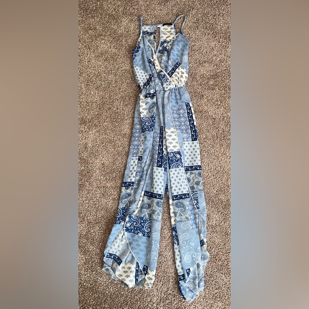 Scobe Women’s Light Blue Patchwork-Print Sleevele… - image 2